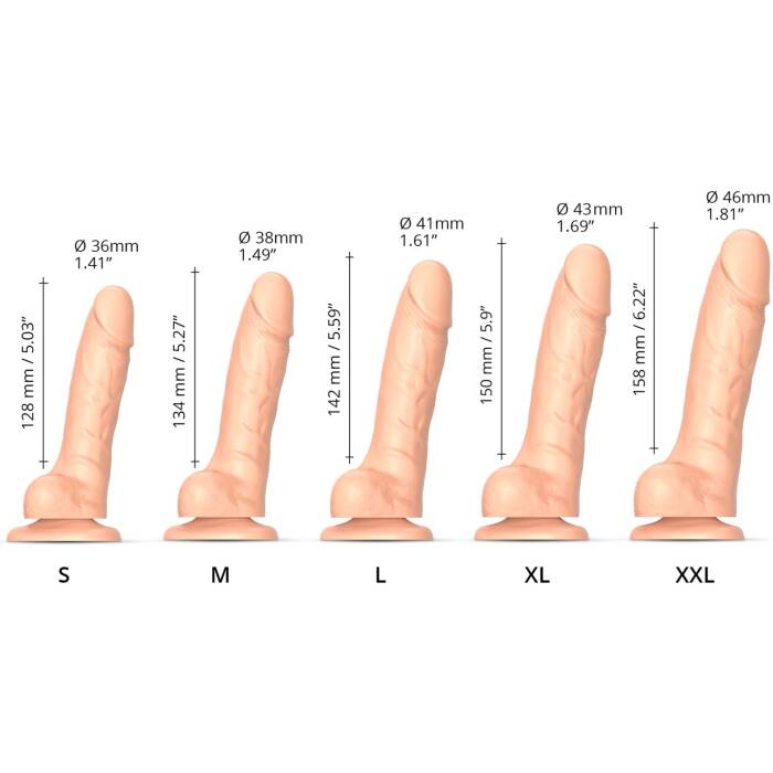 Реалістичний фалоімітатор Strap-On-Me Sliding Skin Realistic Dildo Vanille M, ефект рухливої шкіри