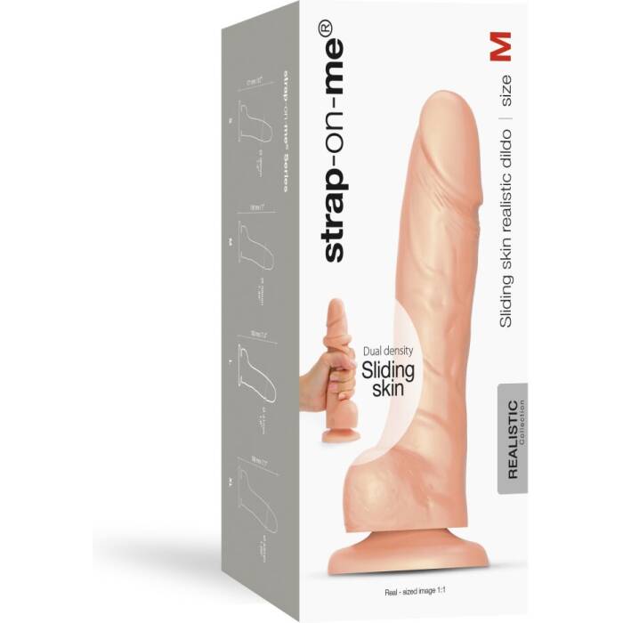 Реалістичний фалоімітатор Strap-On-Me Sliding Skin Realistic Dildo Vanille M, ефект рухливої шкіри