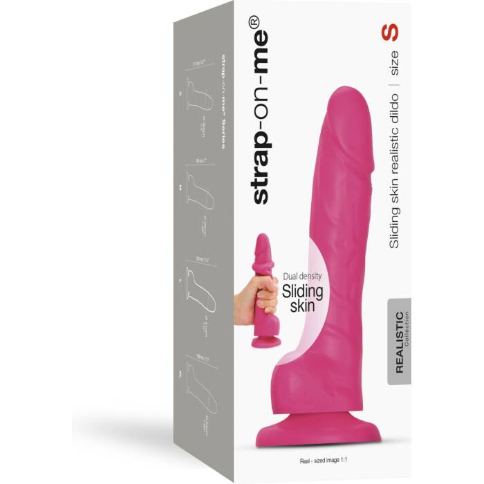 Реалістичний фалоімітатор Strap-On-Me Sliding Skin Realistic Dildo Fuchsia S, ефект рухливої шкіри
