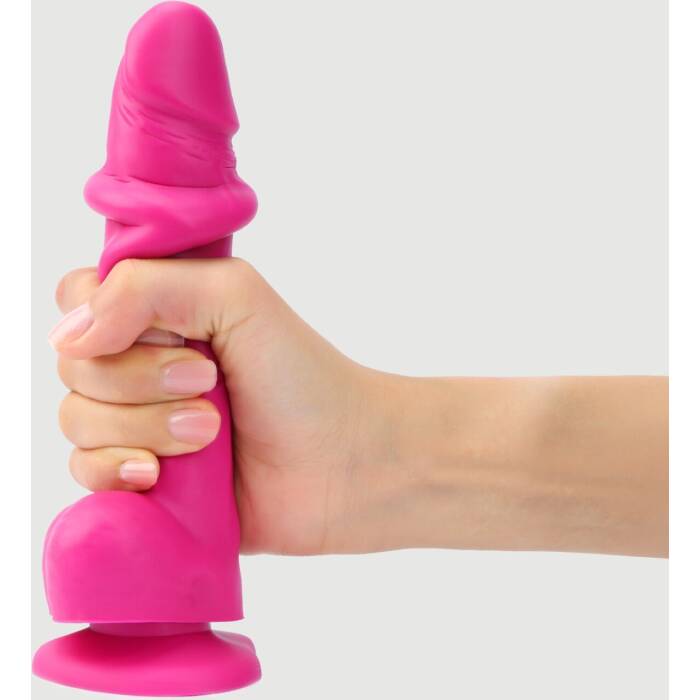 Реалістичний фалоімітатор Strap-On-Me Sliding Skin Realistic Dildo Fuchsia L, ефект рухливої шкіри