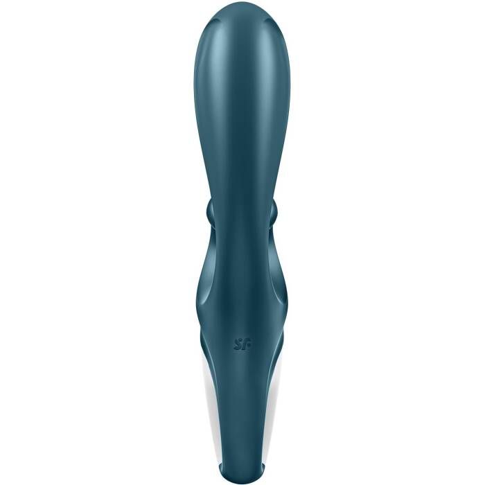 Смарт вібратор-кролик Satisfyer Hug Me Bluegrey, 2 мотори, діаметр 4,2см, широка кліторальна частина