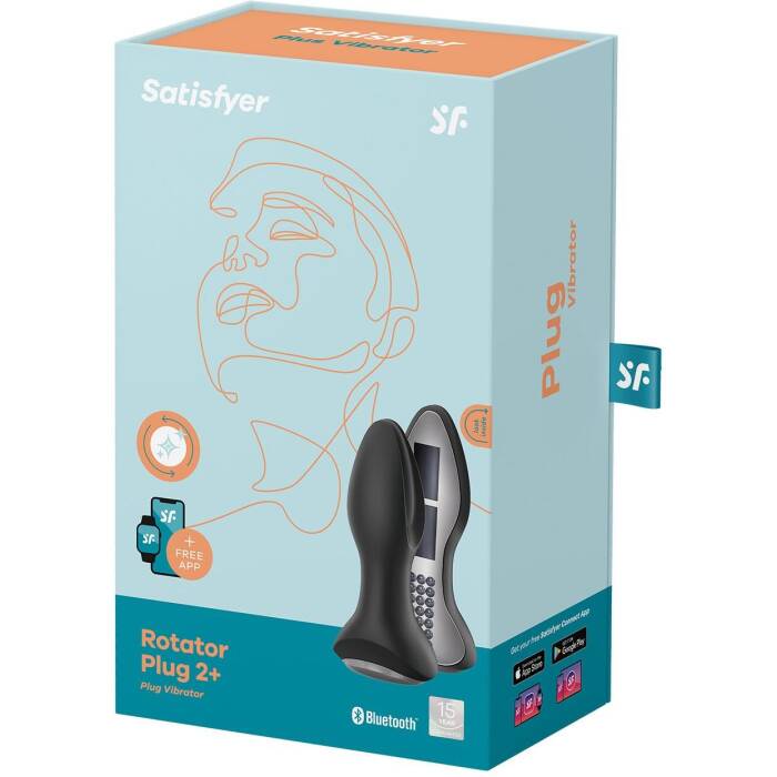 Анальна смарт-вібропробка із перлинним масажем Satisfyer Rotator Plug 2+ Black