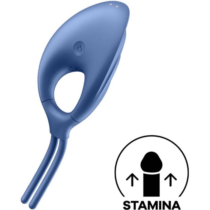 Ерекційне віброкільце-ласо Satisfyer Swordsman Blue, міцна фіксація, 10 режимів, потужний мотор