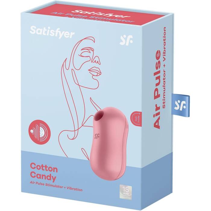 Вакуумний стимулятор із вібрацією Satisfyer Cotton Candy Light Red