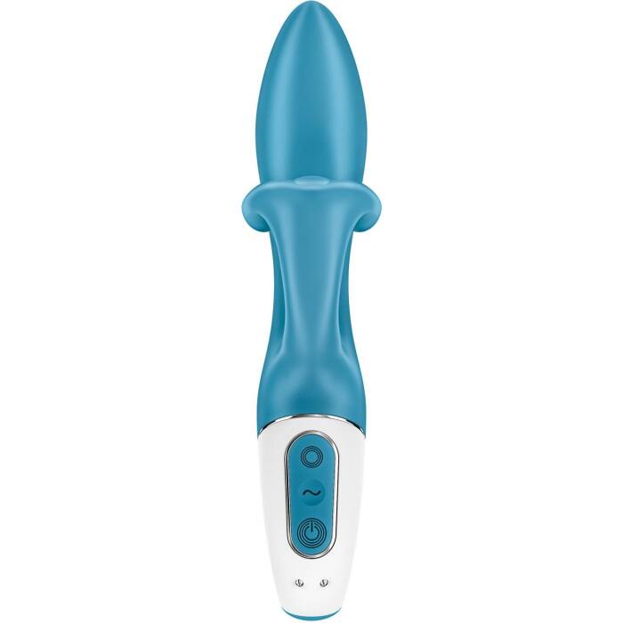 Вібратор-кролик із потрійним відростком Satisfyer Embrace me Turquoise, 2 мотори, діаметр 3,6 см