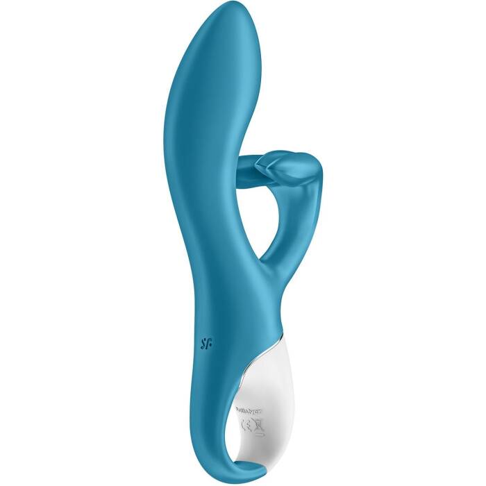 Вібратор-кролик із потрійним відростком Satisfyer Embrace me Turquoise, 2 мотори, діаметр 3,6 см