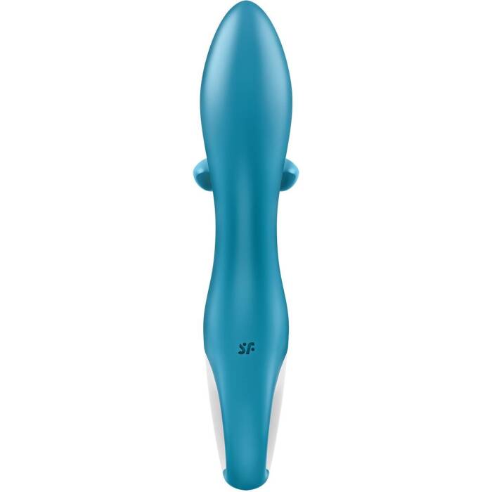 Вібратор-кролик із потрійним відростком Satisfyer Embrace me Turquoise, 2 мотори, діаметр 3,6 см