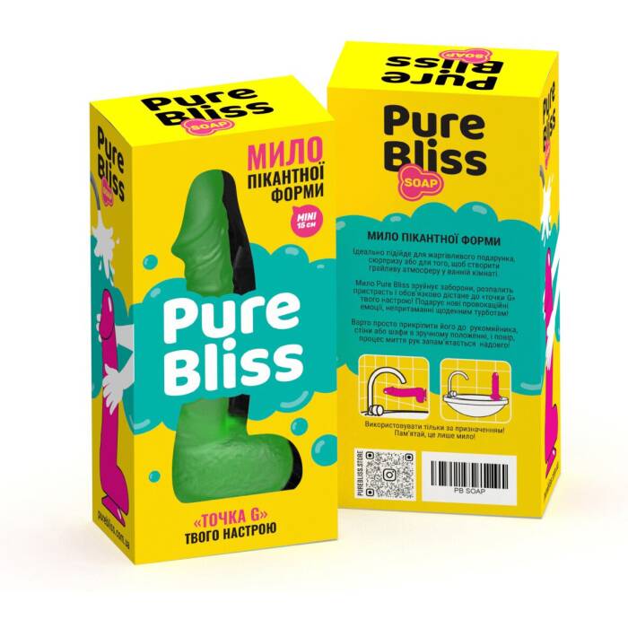 Крафтове мило-член із присоскою Pure Bliss MINI Green, натуральне