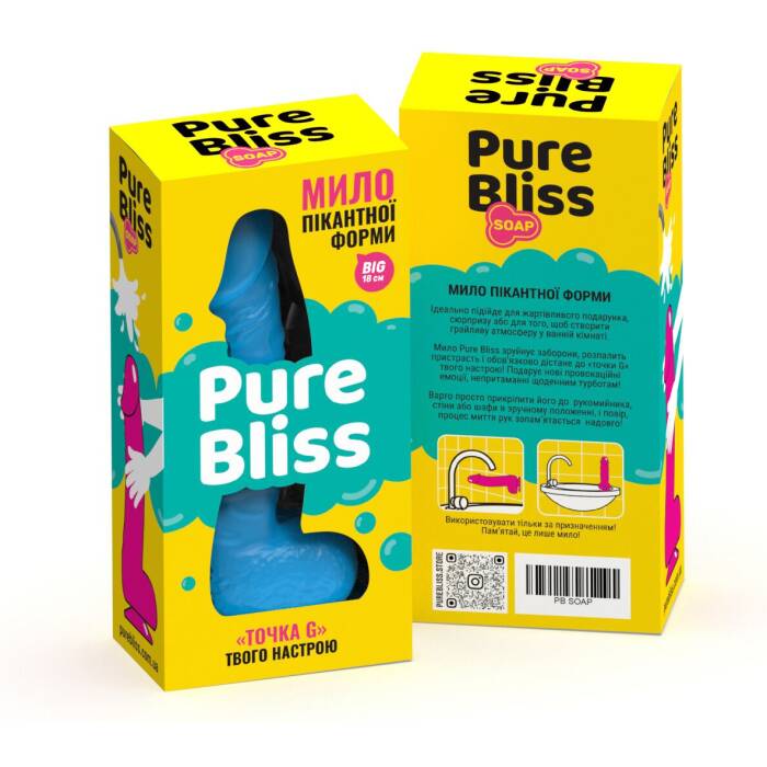 Крафтове мило-член із присоскою Pure Bliss BIG Blue, натуральне