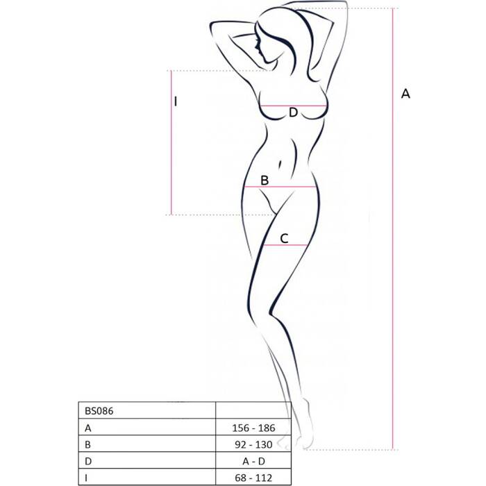 Бодістокінг з доступом Passion BS086 white, вертикальна сітка, виріз на спинці