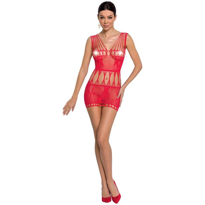 Бодістокінг мінісукня з метеликами Passion BS090 One Size red