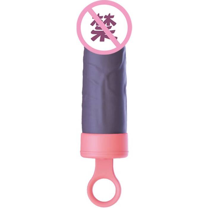 Вібратор CuteVibe Teddy Pink (Black Dildo), реалістичний вібратор під виглядом морозива