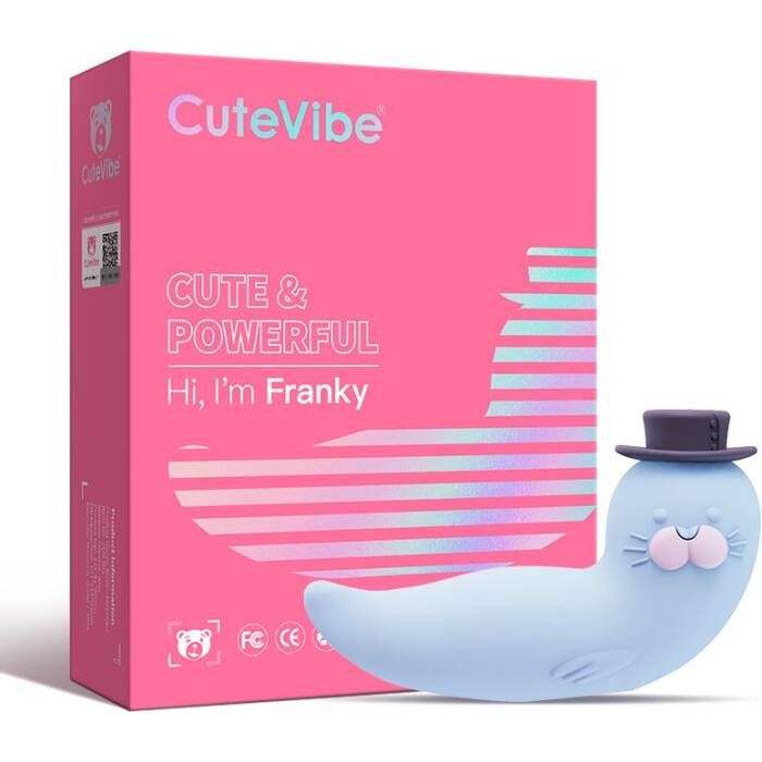 Вакуумний вібратор CuteVibe Franky Blue