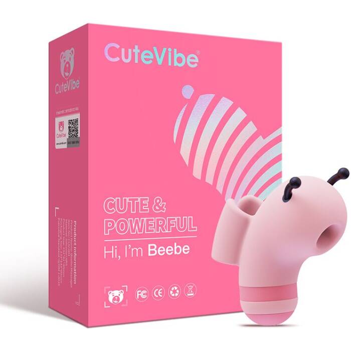 Вакуумний стимулятор із мікрострумами CuteVibe Beebe Pink, на палець