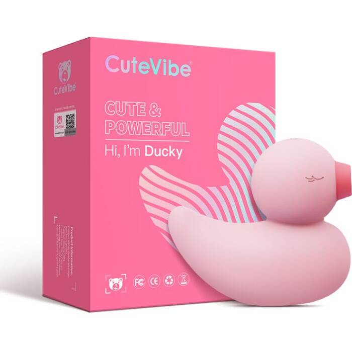 Вакуумний вібратор-качечка CuteVibe Ducky Pink