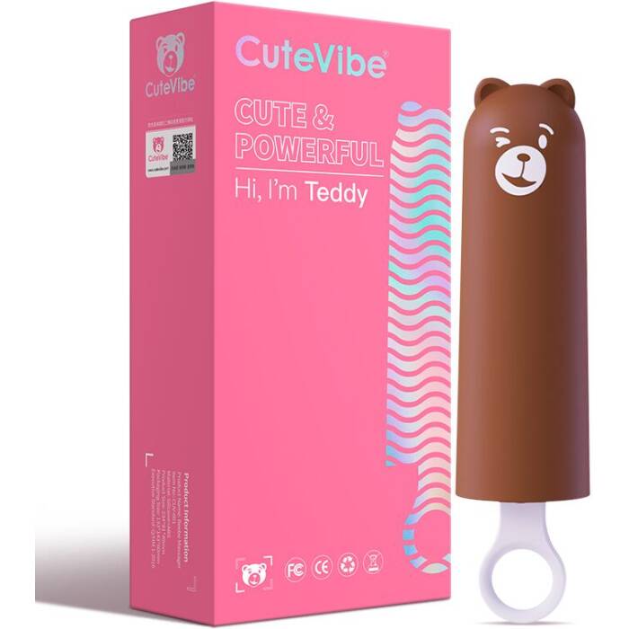 Вібратор CuteVibe Teddy Brown (Pink Dildo), реалістичний вібратор під виглядом морозива