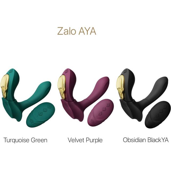 Смарт-вібратор у трусики Zalo - AYA Turquoise Green, насадка та пульт ДК