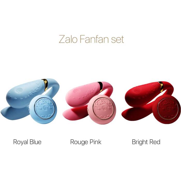 Смартвібратор для пар Zalo Fanfan set Royal Blue, пульт ДК