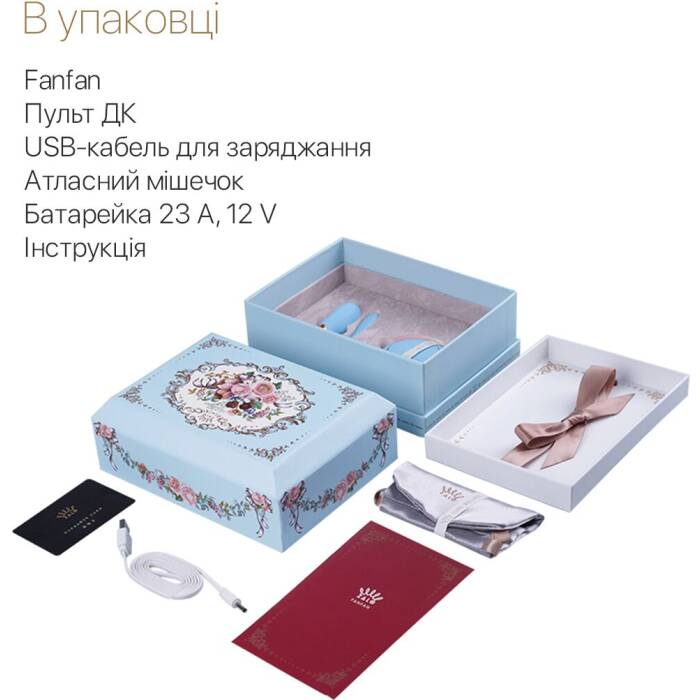 Смартвібратор для пар Zalo Fanfan set Royal Blue, пульт ДК