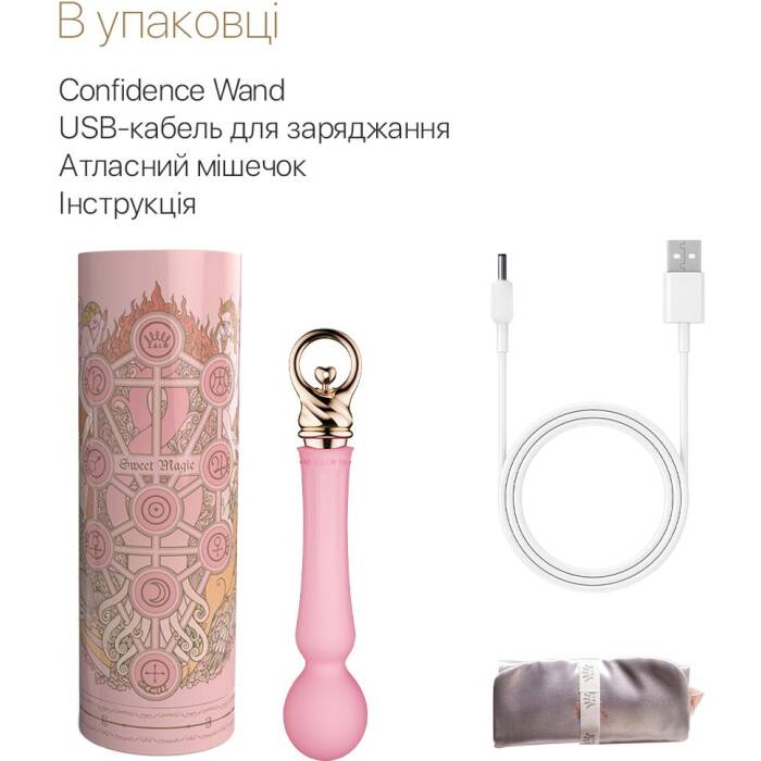 Вібромасажер із підігрівом Zalo Sweet Magic - Confidence Wand Fairy Pink