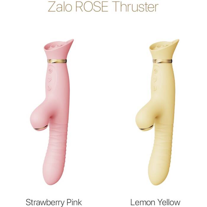 Пульсатор-вібратор із вакуумною стимуляцією клітора Zalo - ROSE Thruster Strawberry Pink