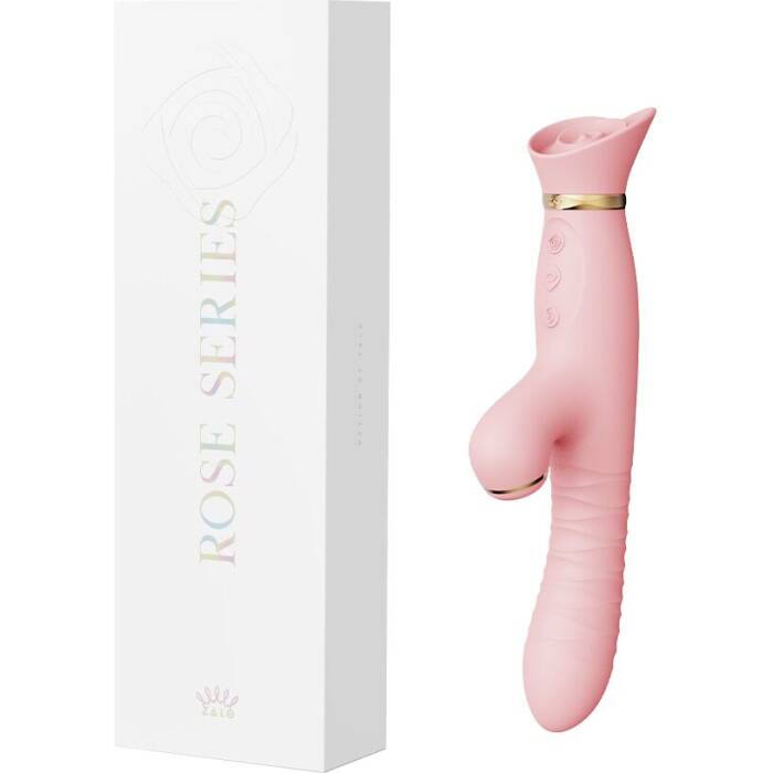 Пульсатор-вібратор із вакуумною стимуляцією клітора Zalo - ROSE Thruster Strawberry Pink