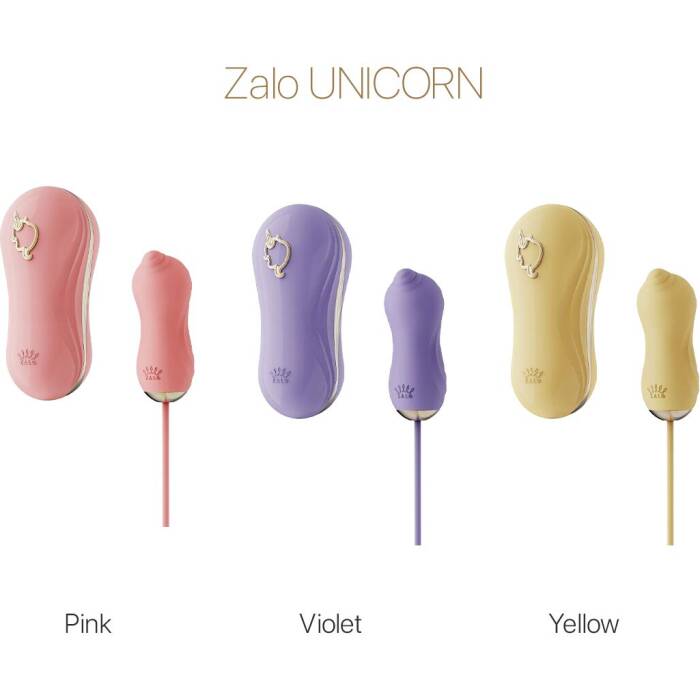 Набір 2в1 Zalo — UNICORN Yellow, віброяйце + вакуумний стимулятор