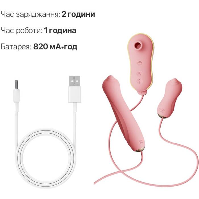 Набір 3в1 Zalo – UNICORN Set Pink, віброяйце, пульсатор, вакуумний стимулятор