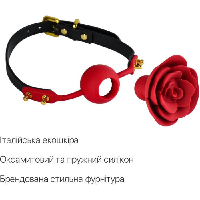 Розкішний кляп у вигляді троянди Zalo - Rose Ball Gag, подвійне використання