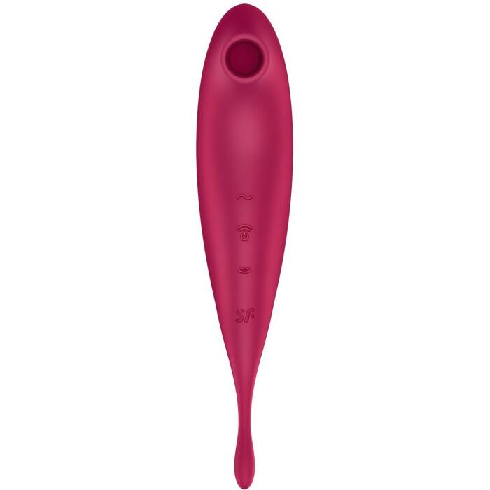 Смарт-вібратор для клітора з вакуумною стимуляцією Satisfyer Twirling Pro+ dark red