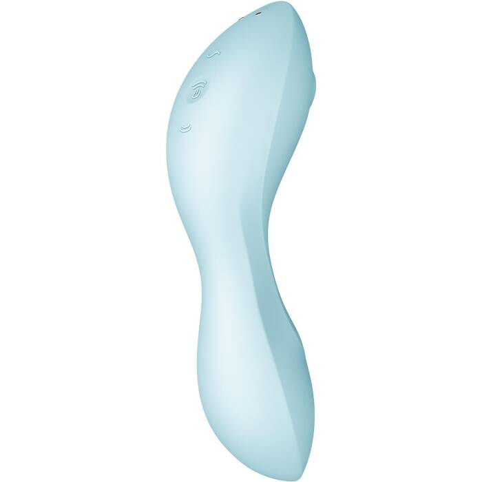 Вакуумний смарт-стимулятор із вібрацією Satisfyer Curvy Trinity 5 (Blue), керування зі смартфона