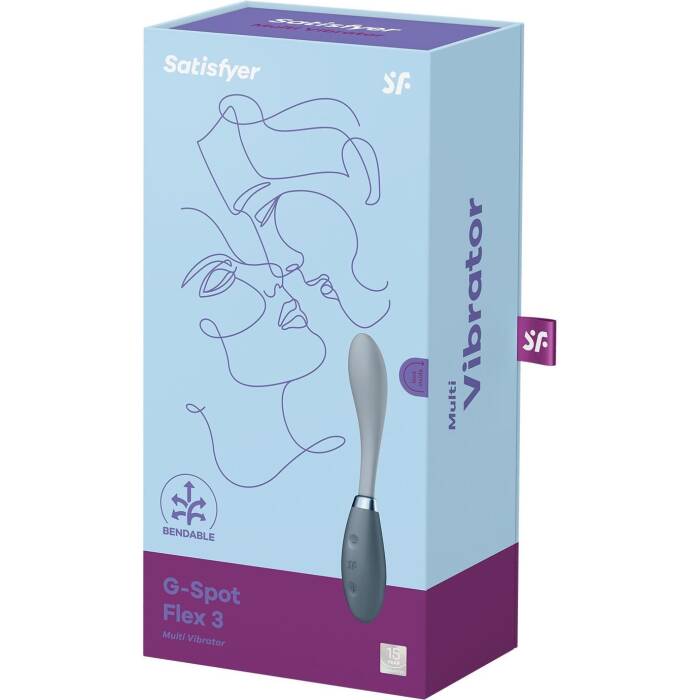 Вібратор Satisfyer G-Spot Flex 3 Grey, гнучкий стовбур із фіксацією положення