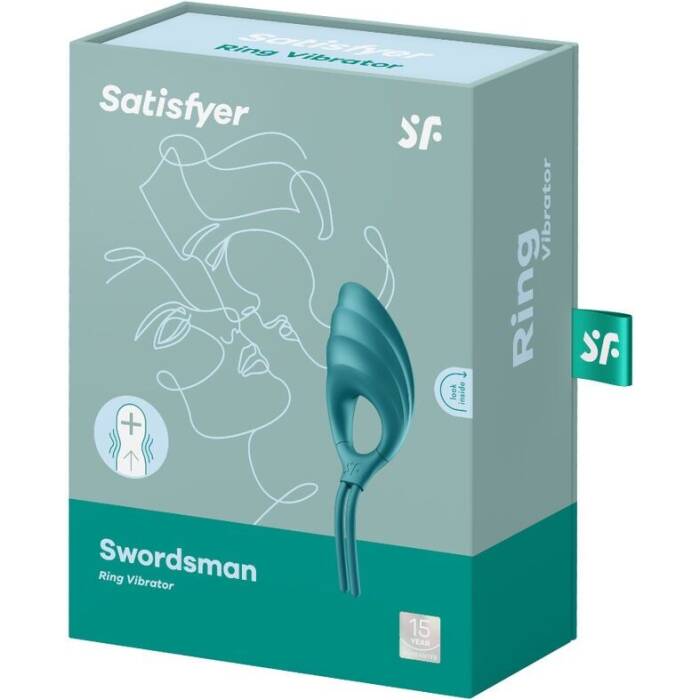 Ерекційне віброкільце-ласо Satisfyer Swordsman Green, міцна фіксація, 10 режимів, потужний мотор