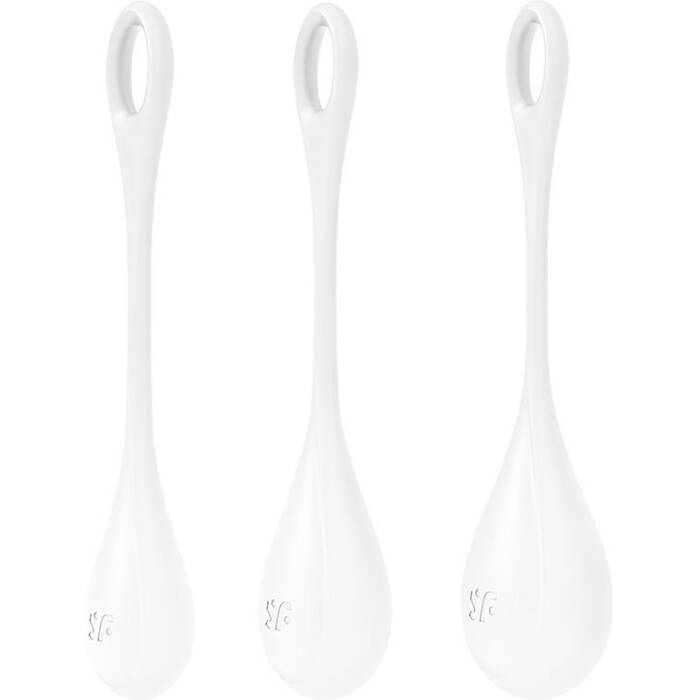 Набір йоні намистин Satisfyer Yoni Power 1 White, діаметр 2-2,5-3см, вага 22-46-74гр