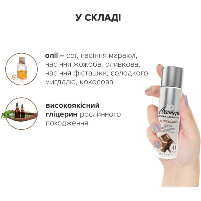 Натуральна масажна олія JO Aromatix Massage Oil Chocolate 120 мл