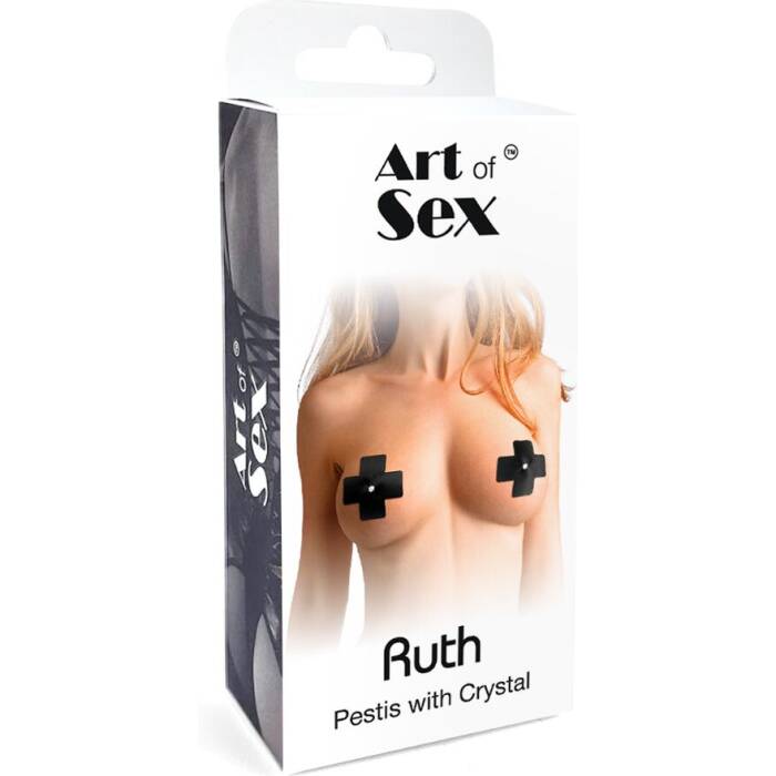 Сексуальні наклейки на груди зі стразом Art of Sex - Ruth pestis with Crystal, Чорний