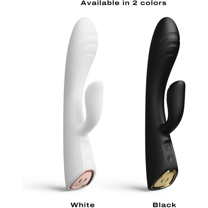 Вібратор-кролик з підігрівом Dorcel FLEXI RABBIT BLACK, гнучкий стовбур