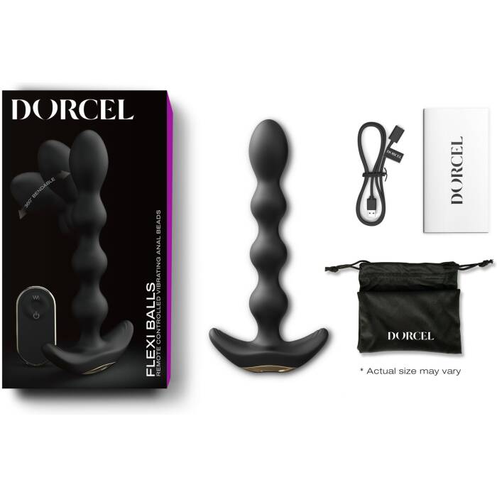 Анальний вібратор-намисто Dorcel FLEXI BALLS, гнучкий стовбур, пульт ДК