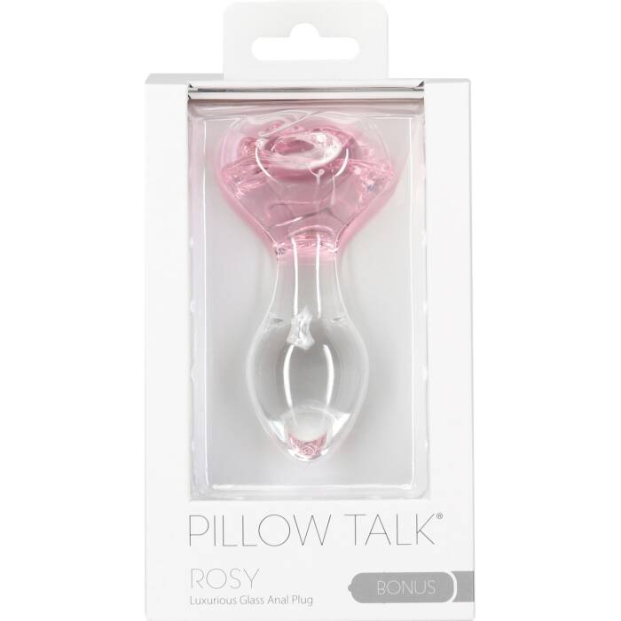 Скляна анальна пробка Pillow Talk Rosy Luxurious Glass Anal Plug, ⌀3,3 см, віброкуля в подарунок