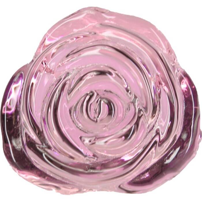 Скляна анальна пробка Pillow Talk Rosy Luxurious Glass Anal Plug, ⌀3,3 см, віброкуля в подарунок