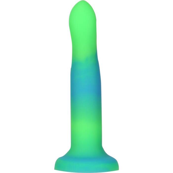 Фалоімітатор, що світиться в темряві, ADDICTION Rave 8″, Glow in the Dark Dildo Blue Green, 20,3 см