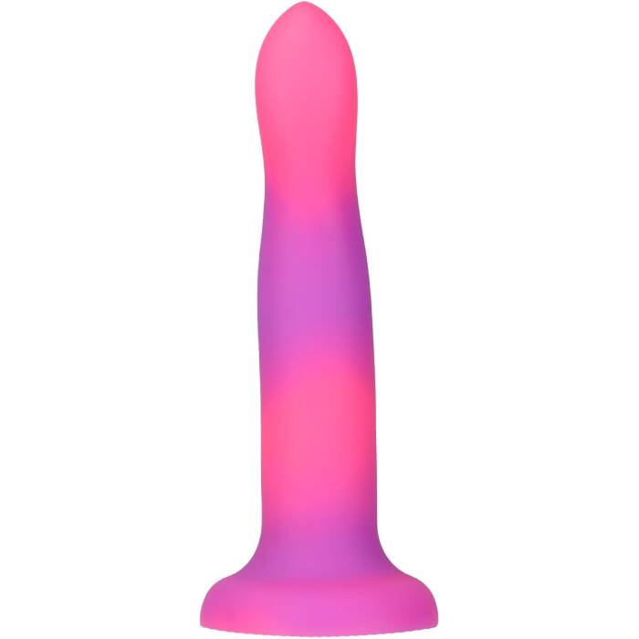 Фалоімітатор, що світиться в темряві, ADDICTION Rave 8″, Glow in the Dark Dildo Pink Purple, 20,3 см