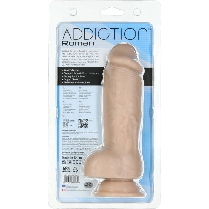 Реалістичний фалоімітатор ADDICTION Roman 8″ Girthy Dong, довжина 22 см, діаметр 6 см