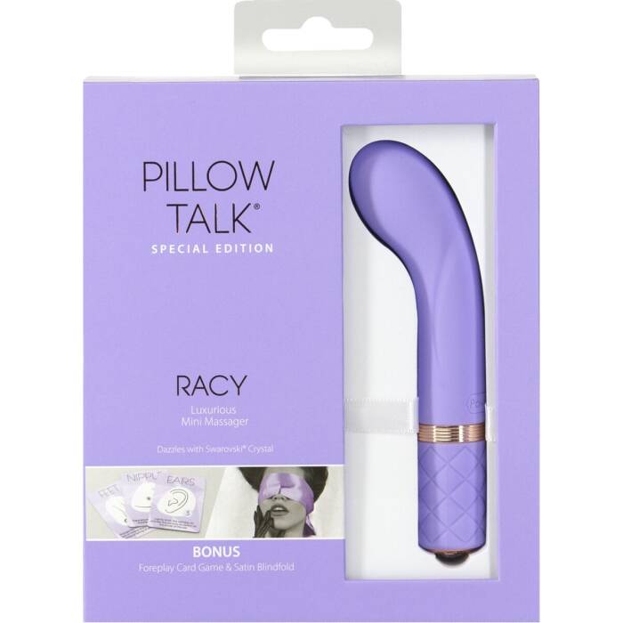 Розкішний вібратор Pillow Talk Racy Purple Special Edition, Сваровскі, пов’язка на очі+гра