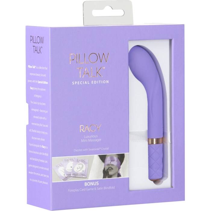 Розкішний вібратор Pillow Talk Racy Purple Special Edition, Сваровскі, пов’язка на очі+гра