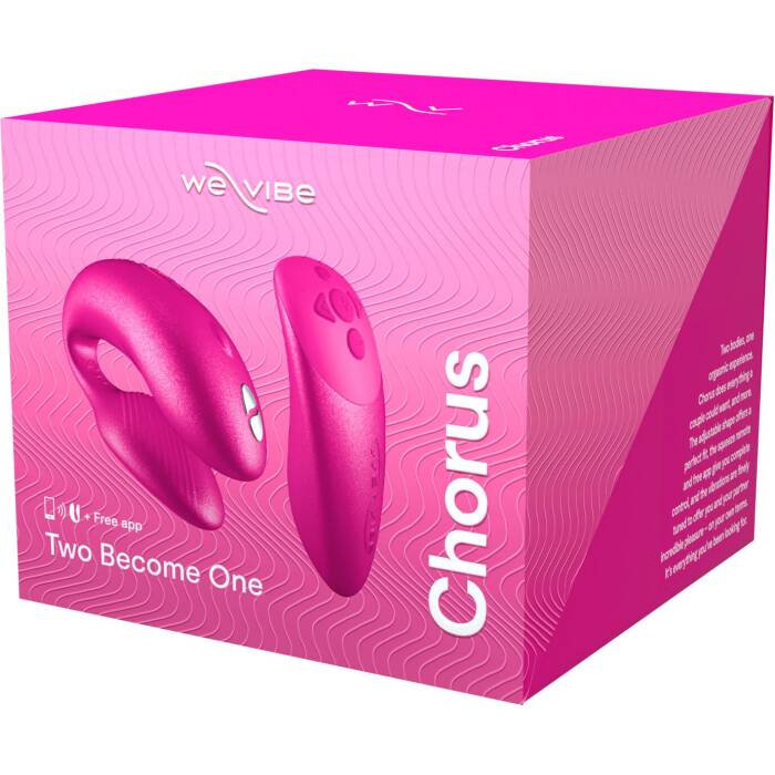 Смарт-вібратор для пар We-Vibe Chorus Cosmic Pink, сенсорне керування вібраціями стисненням пульта