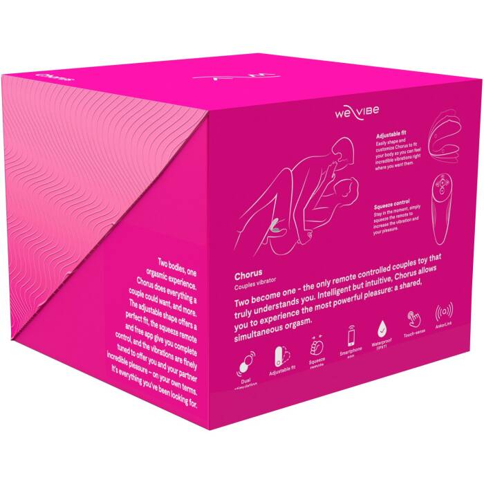 Смарт-вібратор для пар We-Vibe Chorus Cosmic Pink, сенсорне керування вібраціями стисненням пульта