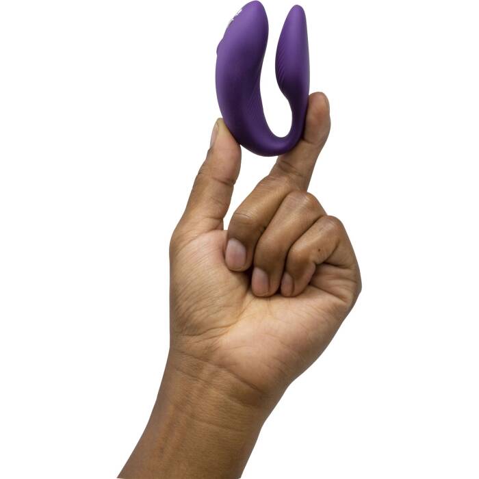 Смарт-вібратор для пар We-Vibe Chorus Purple, сенсорне керування вібраціями стисненням пульта