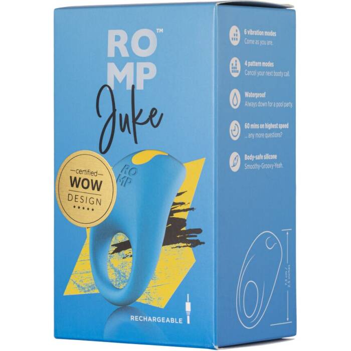Ерекційне віброкільце Romp Juke, особлива вигнута віброголовка, 10 варіантів стимуляції