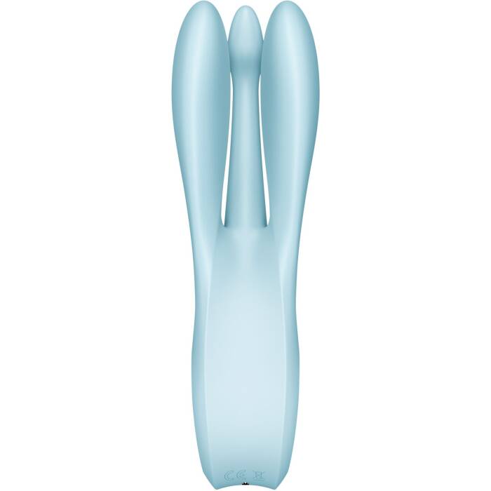 Кліторальний вібратор Satisfyer Threesome 1 Light Blue з трьома гнучкими пальчиками